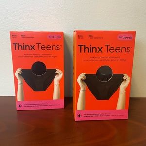 Thinx Teens Medium Black Leakproof underwear.